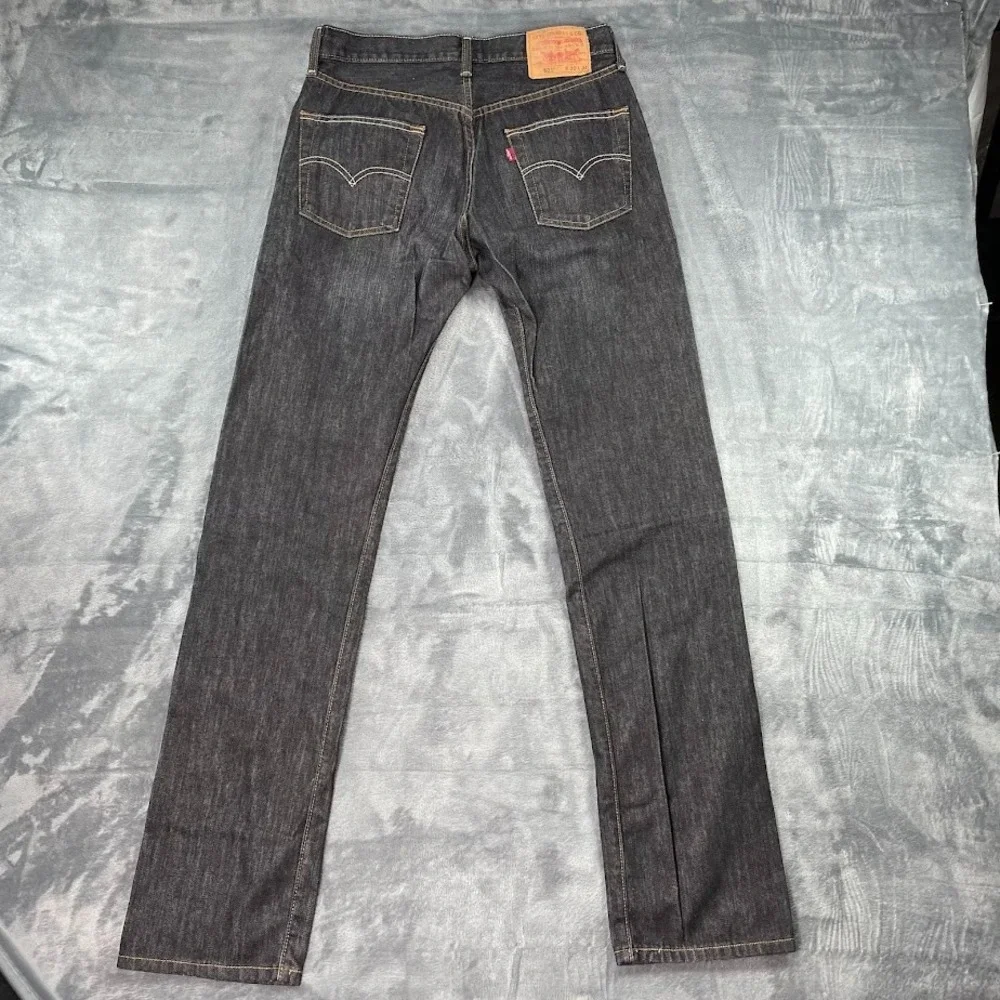 Levis 501 Original Fit Jeans Mens 30x34 Faded Black Straight Leg Button Fly